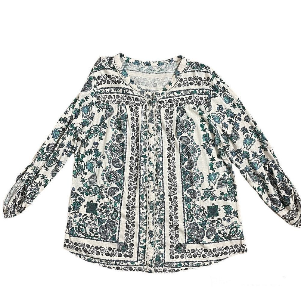 Boho paisley floral top